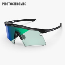 SCICON AEROSHADE 2.0 TITANIUM PHOTOCHROMIC CYCLING SUNGLASSES MIRROR GREEN LENS