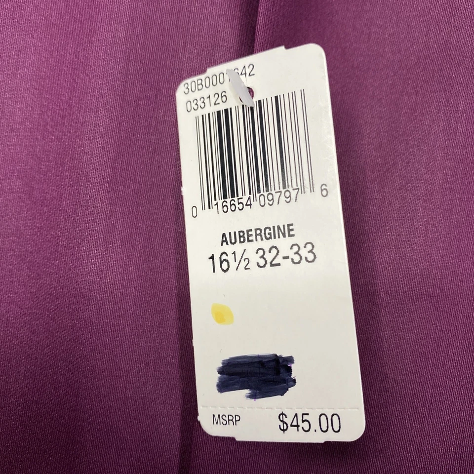 Camisa de Vestir Geoffrey Beene Borgoña Satén Para Hombre Grande 16 1/2 34/35 25x32 Nueva Con Etiquetas Foto 2 de 4