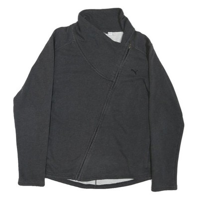 Puma Damen schwarz Baumwollmischung Jacke XL Reißverschluss uni Freizeit Sportswear Style