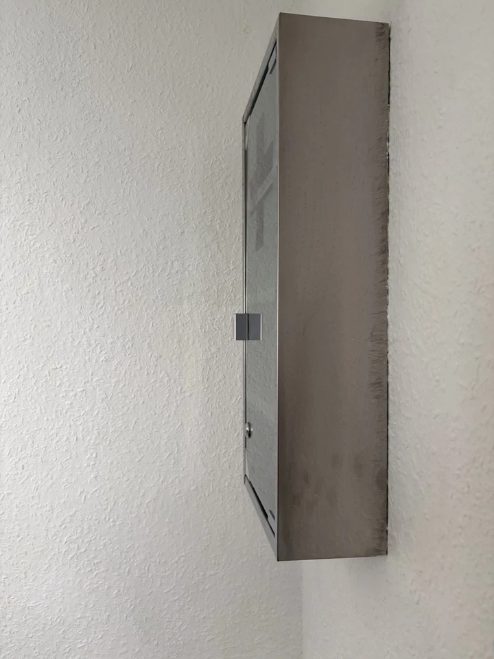 Medizinschrank Hausapotheke Arzneimittelschrank Edelstahl Glastür Abschließbar - Bild 4 von 4