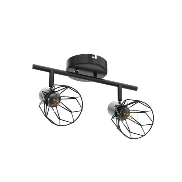 Dehobo LED Deckenstrahler 2-Flammig E14 Schwarz Schwenkbar 350° Wandlampe-image
