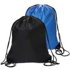 2PCS Drawstring Bags PE Bags Drawstring Gym Bag Black Draw String Bags Drawst...