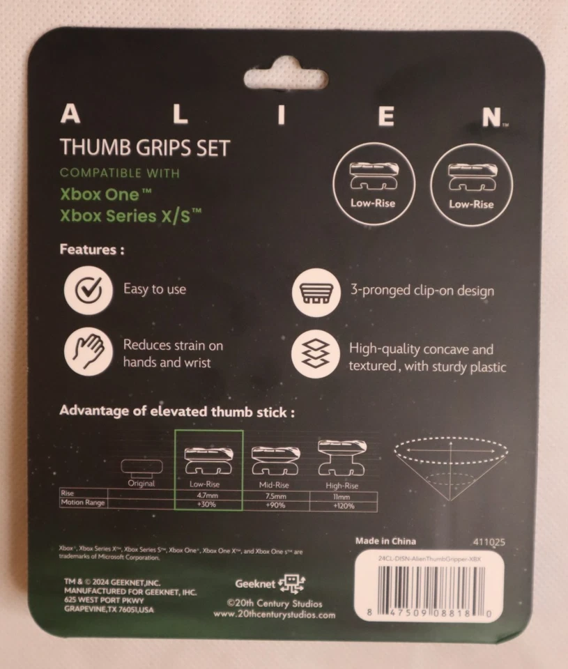 NEW ALIEN THUMB XBOX ONE GRIPS SET FACE HUGGER LOW RISE GEEKNET GAMESTOP - Image 3 of 3