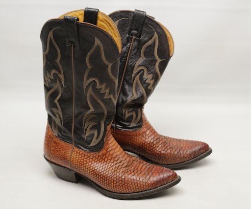 90s【貴重】NOCONA BOOTS ノコナ フルパイソン ウエスタンブーツ Nocona Boots Cowboy Western Mens 9.5 D Brown Python Snakeskin