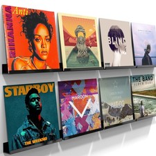 Acrylic Vinyl Record Holder Wall Mount 8 Pack 12-Inch Floating Vinyl Shelve...