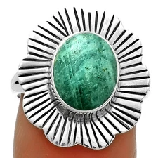 Natural Paraiba Amazonite 925 Sterling Silver Ring s.7.5 Jewelry R-1086