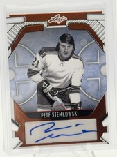Pete Stemkowski 2025 Leaf Metal Hockey Legends 1/8 Orange Auto BC-PS2 Rangers