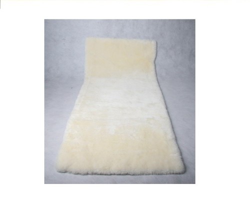 Ivory Sheepskin Plate Rug Large Throw Runner Bed Chair Floor Lamb Fur 60x140cm - Bild 3 von 4