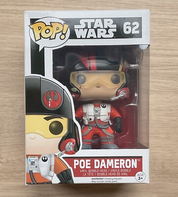 Funko Pop Star Wars Poe Dameron #62 (Box Damage) + Free Protector