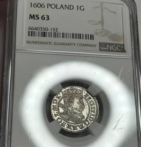 1606 Poland 1 Grosz NGC MS63 - Grossus/Groschen Sigismund III Silver Coin FLASHY - Picture 1 of 9