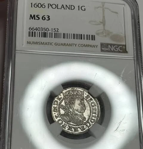 1606 Poland 1 Grosz NGC MS63 - Grossus/Groschen Sigismund III Silver Coin FLASHY