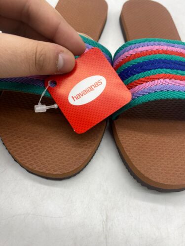 Havaianas You Malta Mix Multicolored Stripe Slide Sandals Wmn's 7/8 US -37/38 BR - Picture 3 of 10