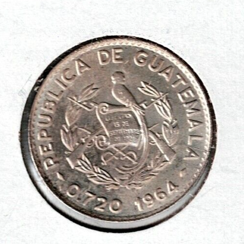 1964 GUATEMALA Uncirculated Silver 10 Centavos Coin! - Picture 1 of 2