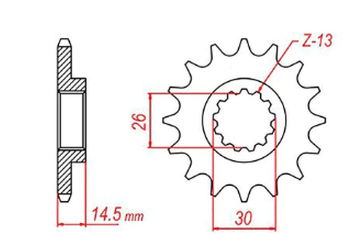 Pignon avant JTF326.13 à 13 dents pas 520 pour moto Honda CR 125