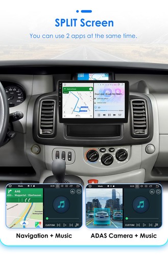 9"Android 14 Autoradio Carplay GPS Navi DAB For Renault Trafic Opel Vivaro 10-14 - Picture 14 of 14