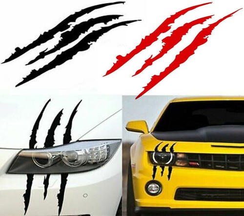 Monster Claw Scratch Vinyl Decal Sticker for Car Headlight Decoration 2 pack - Picture 2 of 14