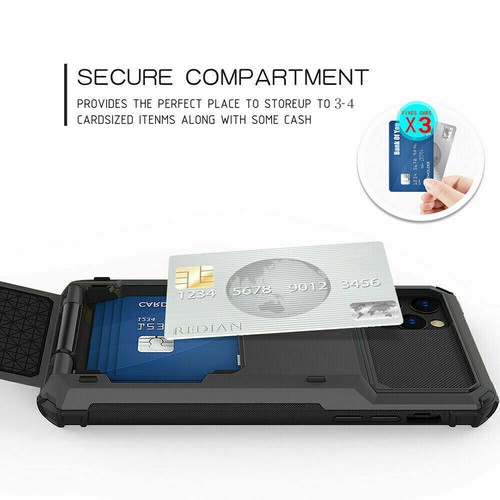 Case For iPhone 16 15 14 Pro Max 13 12 11 7 8 XS with Card Holder Shockproof - Picture 3 of 21