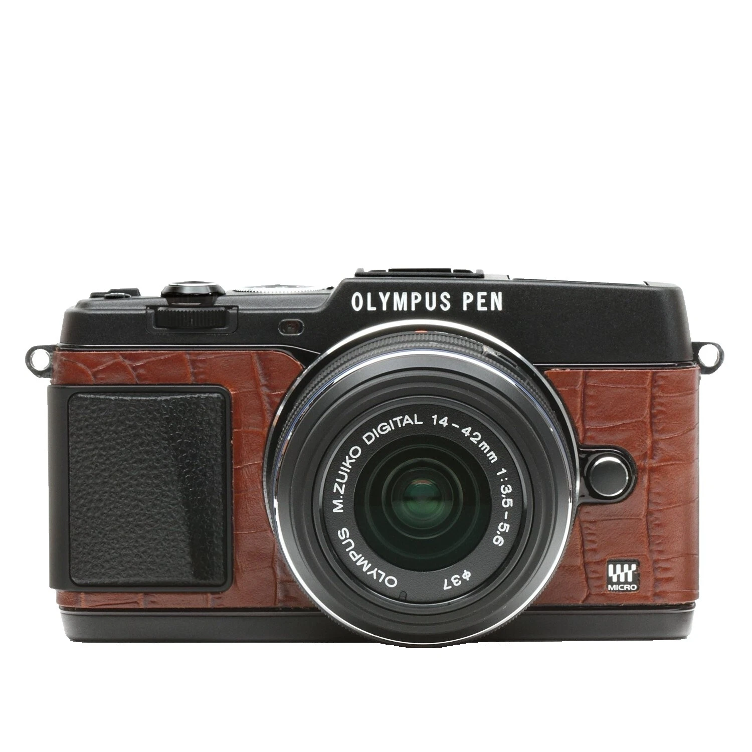 Estuches para cámara de cuero marrón, bolsos y fundas para Olympus