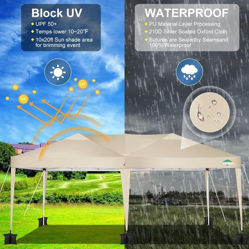 NEW 10x20 Pop Up Canopy Outdoor Waterproof Sun Shelter Commercial Party Tent - Picture 100 of 119