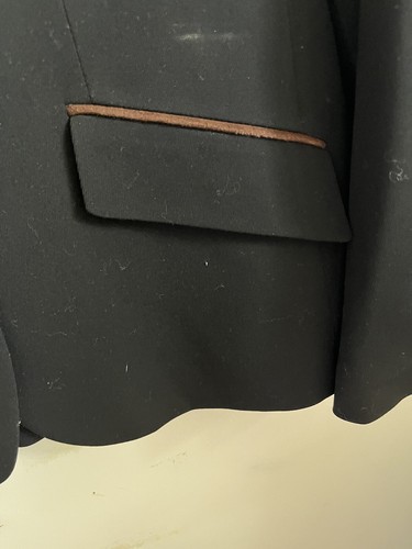 Lauren Ralph Lauren Black Wool & Suede Trimming Blazer Size 16 - Picture 7 of 14