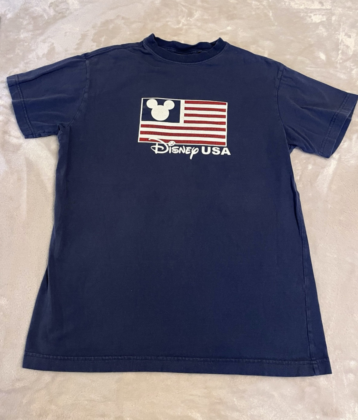 Mickey Mouse USA Flag T-Shirt Size Small Y2K Disney Store Vintage