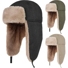 Winter Ski Hats Cold Weather Windproof Aviator Hat with Ear Flaps for Men Women
