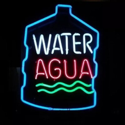 20''x16'' Water Agua Logo Neon Sign Lamp Light Visual Bar Club Decor Glass LY