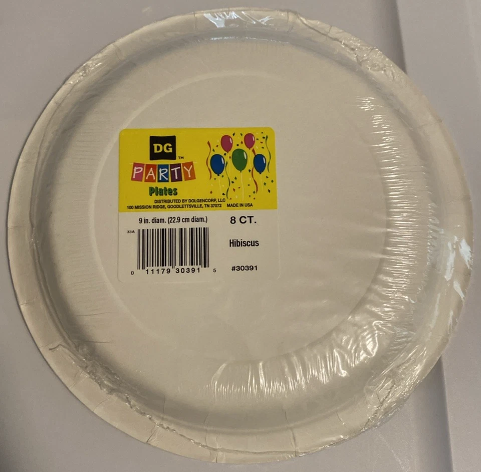 "Platos de papel florales de hibisco de 9"" para fiesta paquete de 8 quilates Aloha Luau verano colorido EE. UU. Foto 4 de 4
