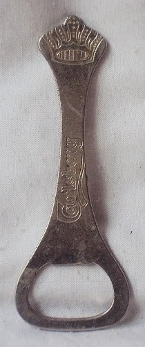 VINTAGE ENGLISH IRON SILVER PLATE WINE SODA COLA BOTTLE OPENER CARLSBERG DENMARK - Picture 2 of 5