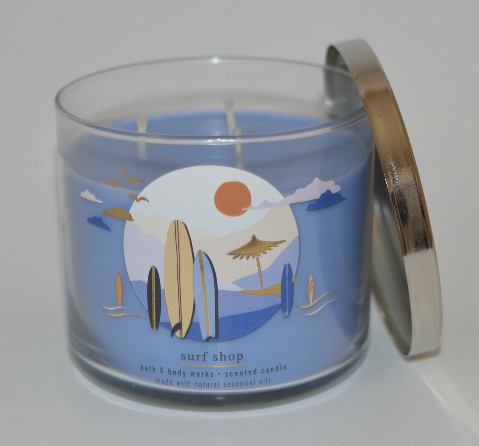 NEW BATH & BODY WORKS SURF SHOP SCENTED CANDLE 3 WICK 14.5OZ LARGE