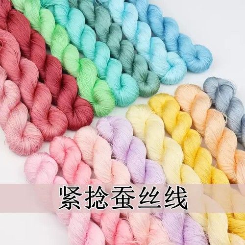 16silk tight twisted water ripple mulberry silk,hand-dyed embroidery silk thread - Picture 1 of 32