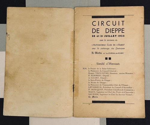 1935 DIEPPE GRAND PRIX RACE REGULATION REGLEMENT PROGRAMME BOOK SCUDERIA FERRARI - Picture 2 of 7