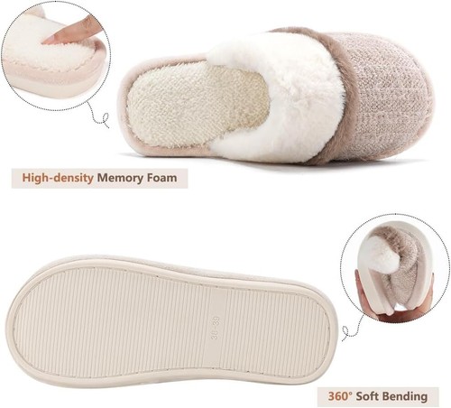 Fuzzy Memory Foam Slippers for Women - Indoor & Outdoor Cozy House Shoes - Picture 3 of 11