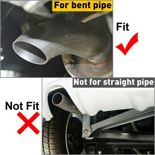 Dual Bent Car Rear Exhaust Pipe Tail Muffler Tip Square Accessories Silver - Picture 2 of 9