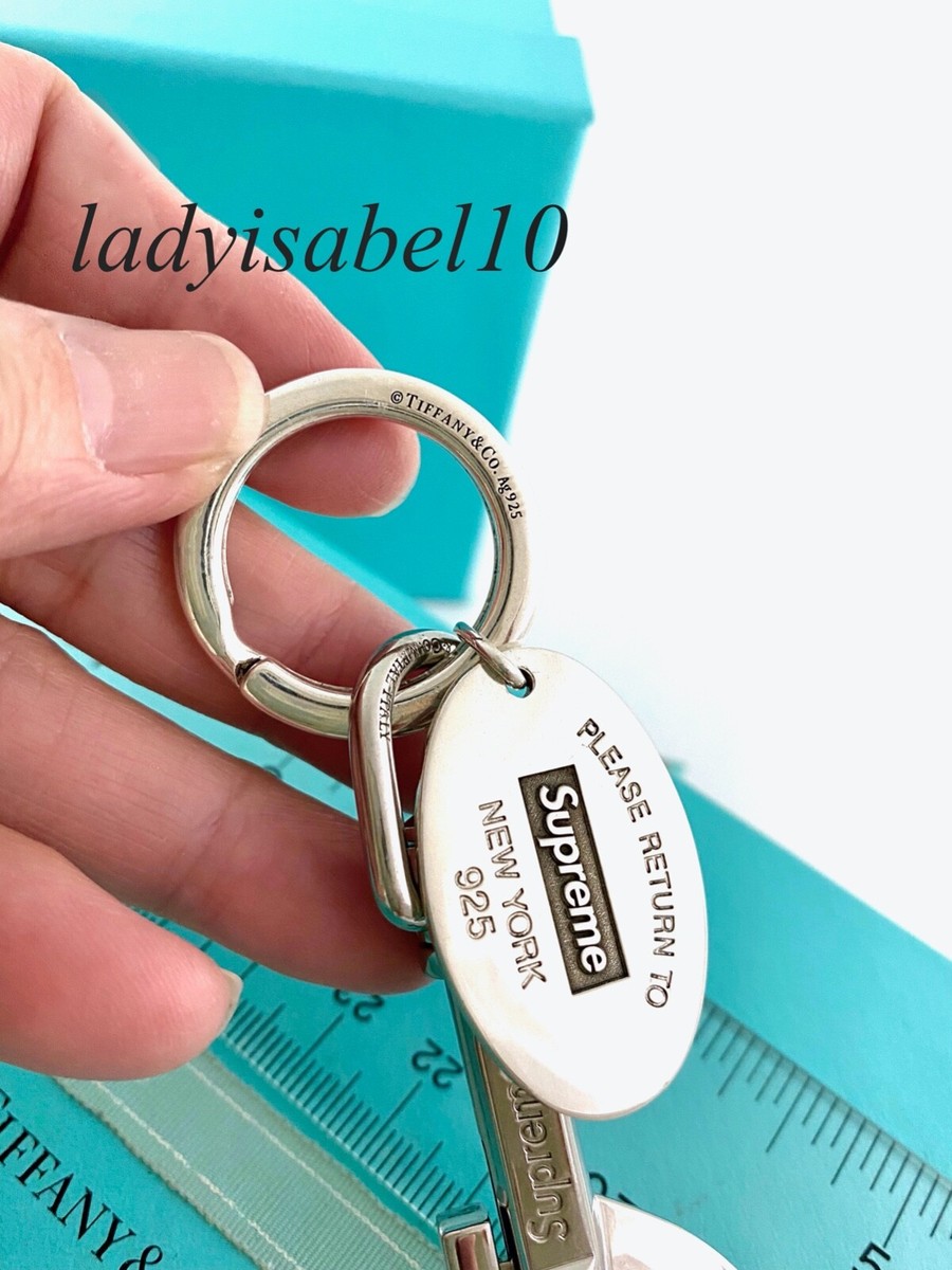 Supreme×Tiffany&amp;Co. Oval Tag Keyring Return To Tiffany & Co. Supreme Oval Tag Keyring Key Ring 925
