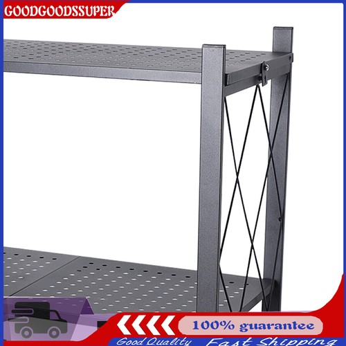 Estante de almacenamiento de metal plegable de 3 niveles estantes organizador de almacenamiento de cocina soporte para el hogar - Imagen 10 de 10