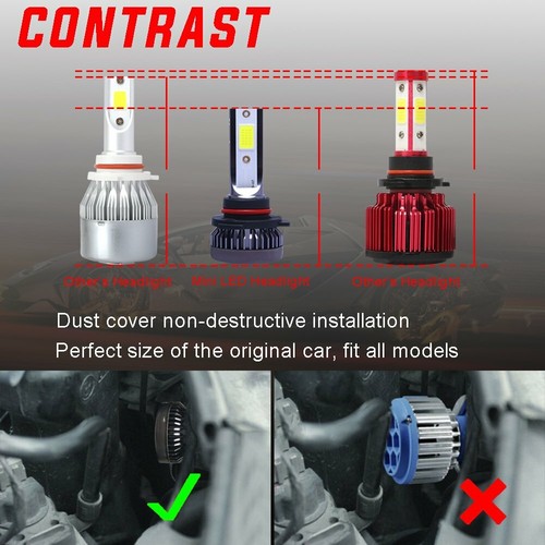 2x Mini 3000K Yellow 9005 HB3 LED Headlight Bulbs 120W 26000LM High Low Beam - Picture 7 of 12
