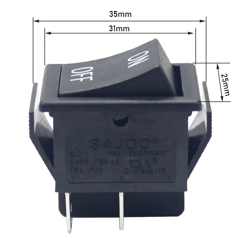 Rleil Rocker Switch 4p ON/OFF 16A/20A 125/250VAC T125/55 SJ3