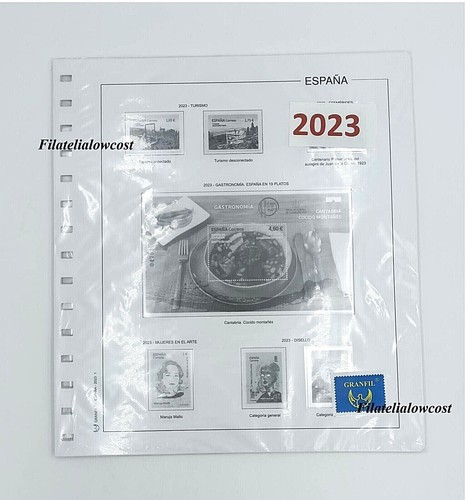 Spain Seal Leaves 2023 Granfil Complete Supplement White or Black New - Picture 5 of 5