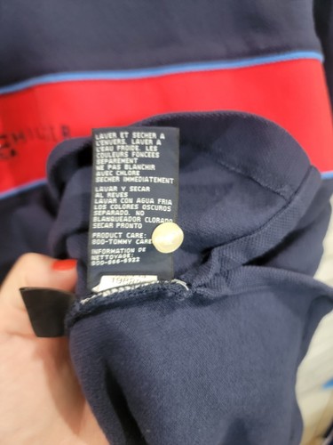 Tommy Hilfiger Mens Short Sleeve Colorblock Red Navy Polo Shirt Sz M Vtg 2002 - Picture 7 of 10