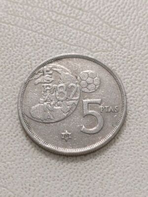 World Cup Spain 82 5 Ptas five 5 Pesetas 1980 mark 81 Espana free UK post T94