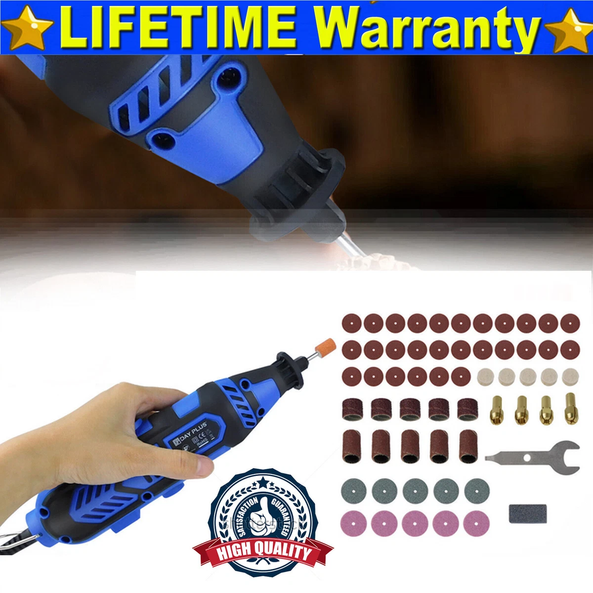 80Pc Hobby Craft Mini Drill Grinder Multi Rotary Tool Set Modeling