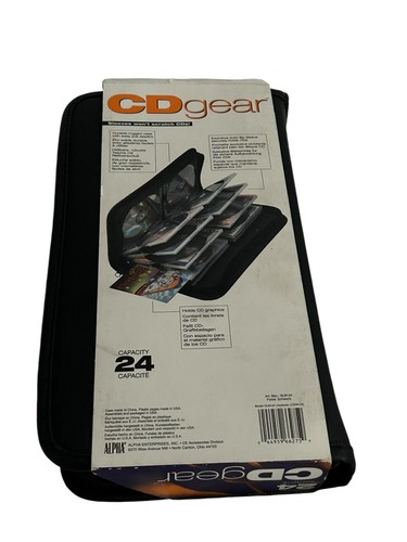 Vtg Y2K NEW CDGear 24 Capacity Rugged Durable CD DVD Wallet Blk Case Logic Style - Picture 6 of 9