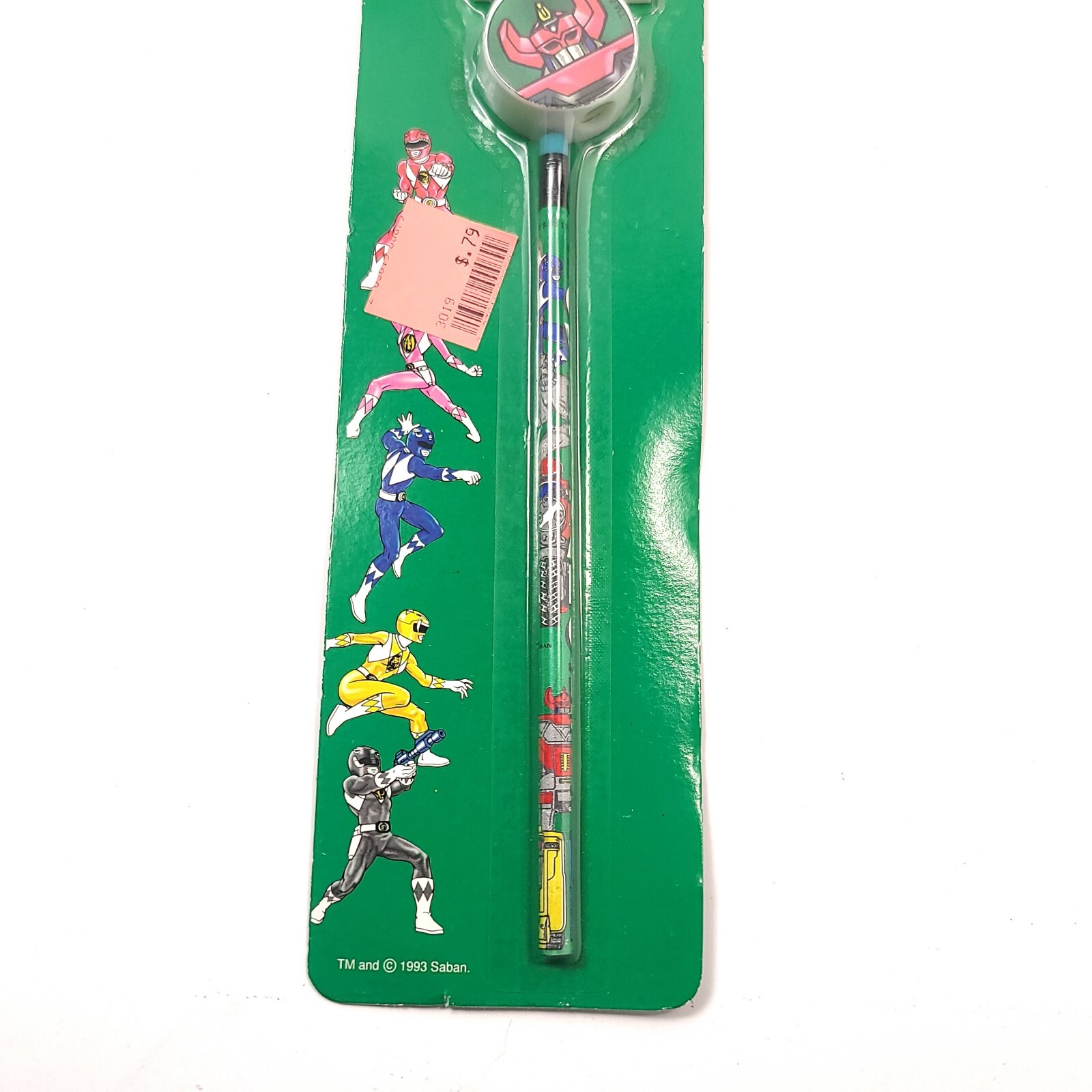 Vintage 1993 Mighty Morphin Power Rangers Pencil Ruler Sharpener Paper ...