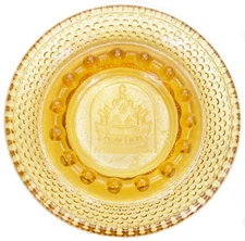 Vintage 1970's Amber Glass Ashtray Montien Hotel Bankok Thailand Travel Souvenir