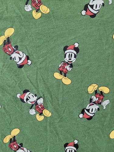 Disney Mickey Mouse Christmas Tee Green Youth Size XS - Picture 3 of 7