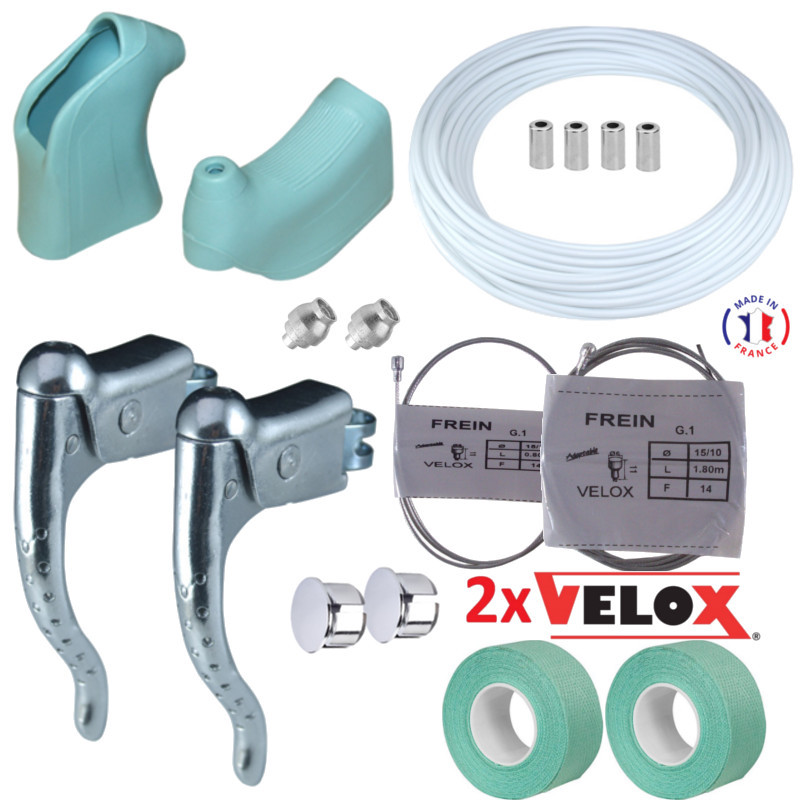 Levier de frein course repose cocotte vert Bianchi Celeste blanc pour guidon cycle