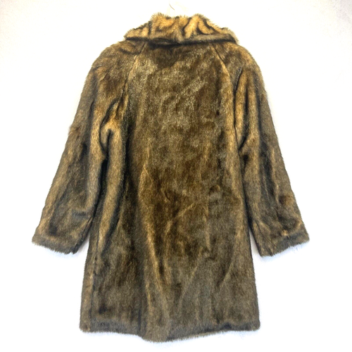 PAMELA MCCOY Faux Fur Coat Size Small S Jacket Old Money Mobwife Brown Soft EUC - Picture 2 of 17