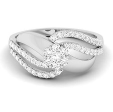 1Ct White Round CZ Engagement Wedding Ring In Solid 925 Sterling Silver