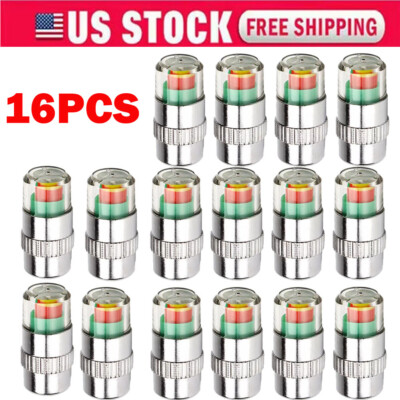 #ad 16x Car Auto Tire Pressure Monitor Valve Stem Cap Sensor Indicator Warn 36psi $12.25